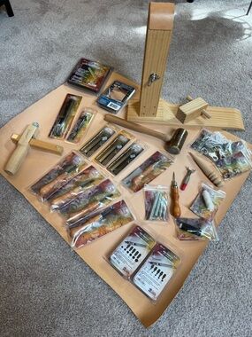 Leather smithing tooling crafting NEW hobby stitching
